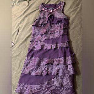 SL Fashions One Shoulder Purple Dress